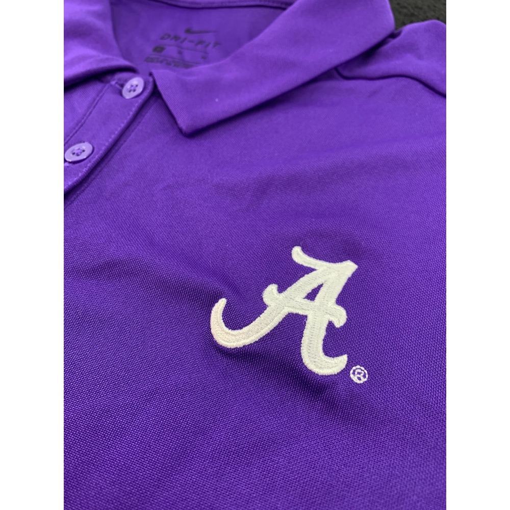 Nike Dri‎ Fit Alabama Crimson Tide Purple Polo Shirt Womens Medium - Picture 4 of 11
